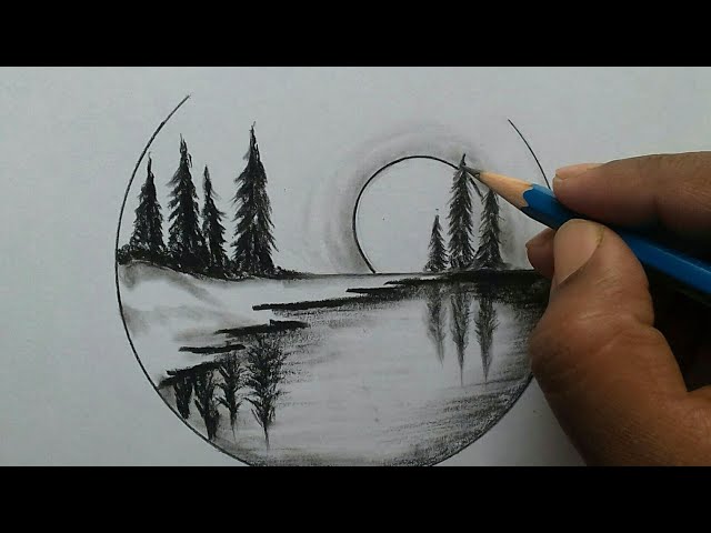 Pencil sketch scenery | Easy sketches | Sketch of nature | Pencil sketch  nature | Drawing of nature🔥 - YouTube