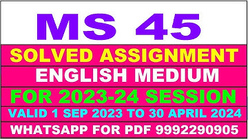 ms 45 solved assignment 2023-24 | ms 45 solved assignment in english 2024 | ms 45 2024