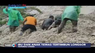 Ibu dan Anak Tewas Tertimbun Longsor di Tapanuli Utara