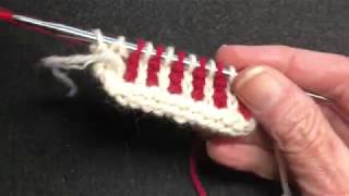 2 Color Ribbing (Corrugated Ribbing)  Worked Flat / Stranded Knitting