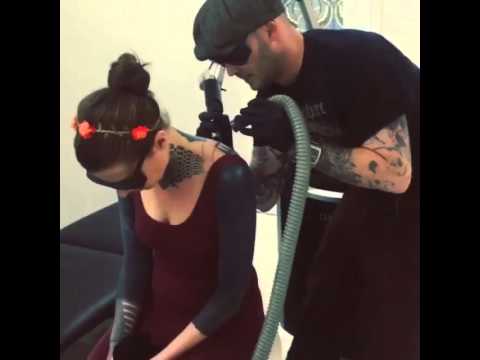 Girl with solid black sleeve tattoo 7 - YouTube