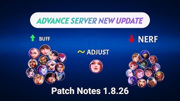 New Update Patch Notes 1.8.26 | buff & nerf heros | mlbb new update patch notes #mlbb #youtubevideo