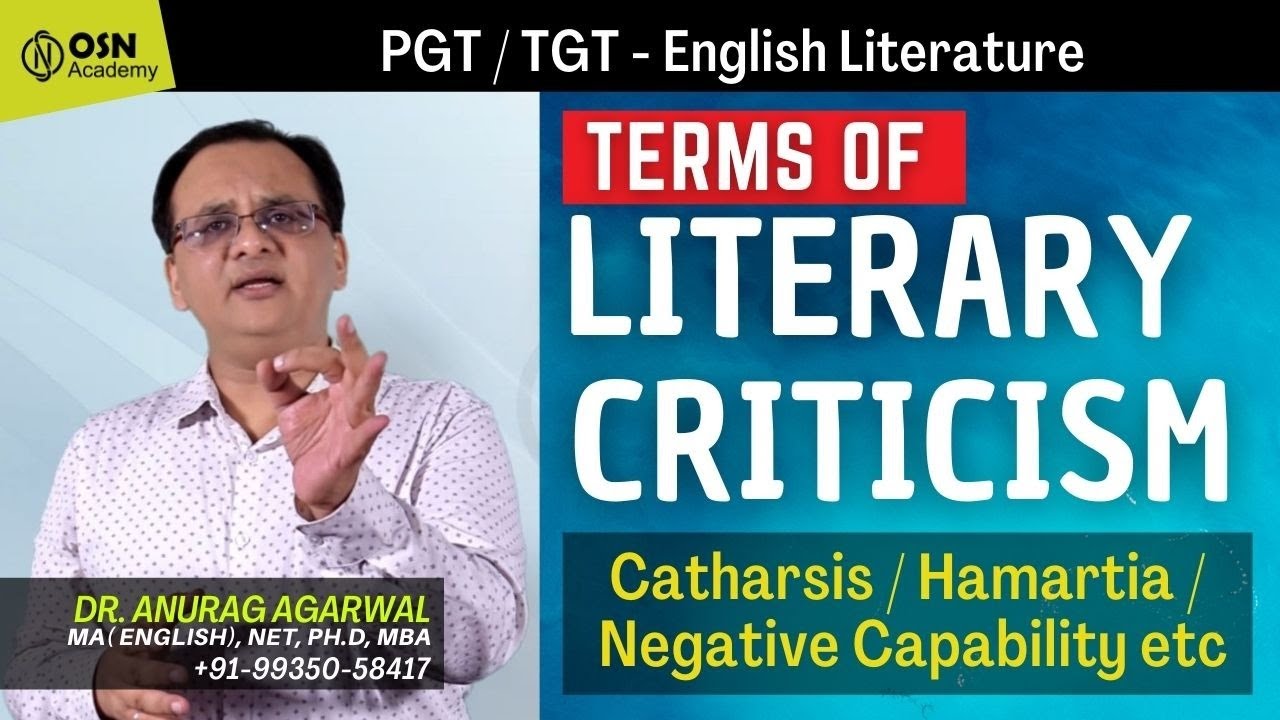 TGT / PGT Terms of Literary Criticism |  Catharsis / Hamartia / Negative Capability etc