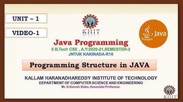 JAVA UNIT 1 Video 1