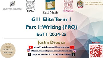 11Elite Part 1 Writing | FRQ | EoT1 | Vectors, polar, induction, power series, stats | Q1-Q5 | 11E |