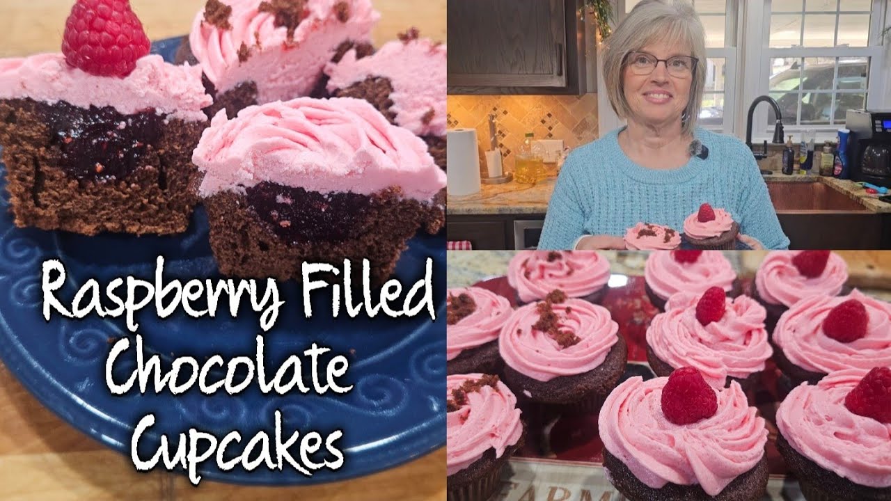 Raspberry Filled Chocolate Cupcakes