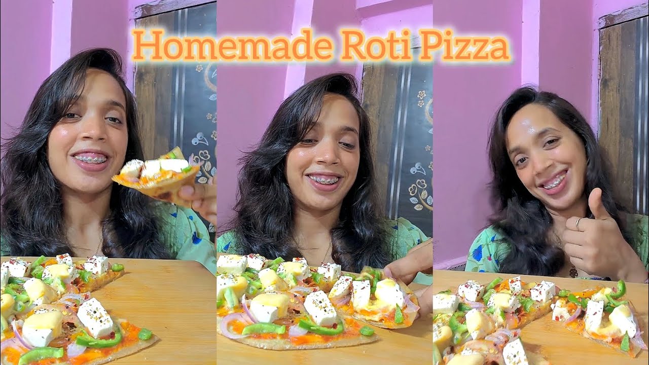 Homemade Roti Pizza Try this Healthy Homemade Roti Pizza 🍕 End Tak Dekho 😁 #subscribe # ...