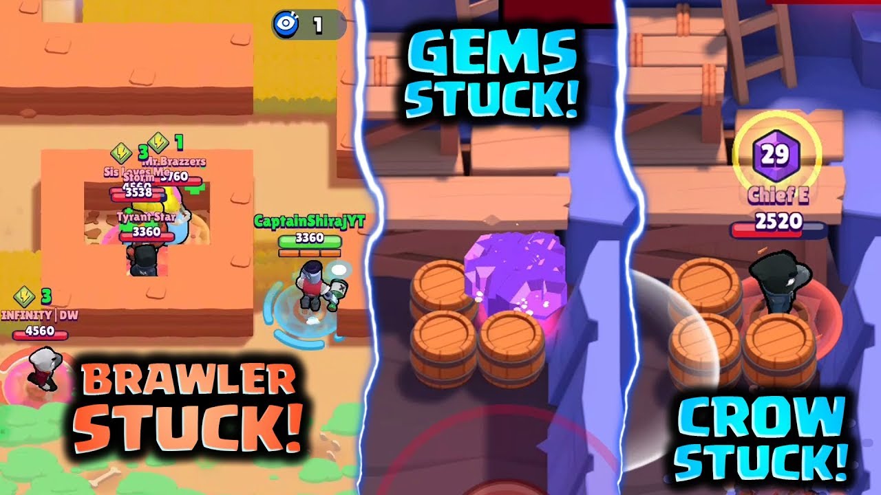 BRAWLER STUCK! GEMS STUCK! - TOP 5 GLITCHES IN BRAWL STARS ...