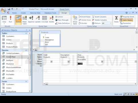 Modify the GreaterThan query to prompt the user to enter a number displaying the message Enter...