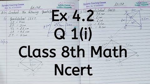 Ex 4.2, Q 1(i), Chapter 4, Practical Geometry, Class 8th Math, Ncert