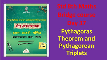 std8th Bridge Course maths Day 37 Pythagoras theorem and  Pythagorean Triplets
