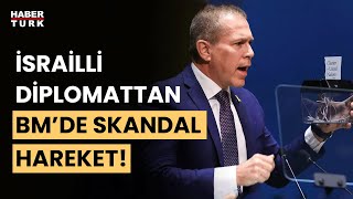 İsrailli diplomattan skandal hareket! BM Şartı metnini parçaladı Resimi