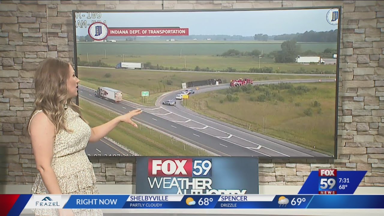 Ramp on I-70 westbound closed near Spiceland due to overturned semi ...