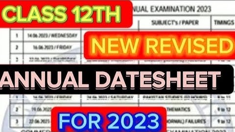 Class 12th New Revised Datesheet|All Group|Karachi Board 2023