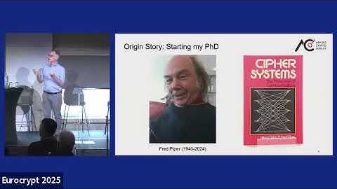 IACR Distinguished Lecture by Kenneth G. Paterson (Eurocrypt 2025)