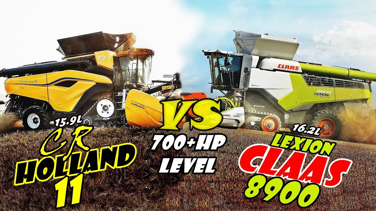 NEW! Holland CR11 Vs Claas 8900 LEXION Hybrid [Which is stronger/faster/cheaper/Thresh ph/Fuel use]