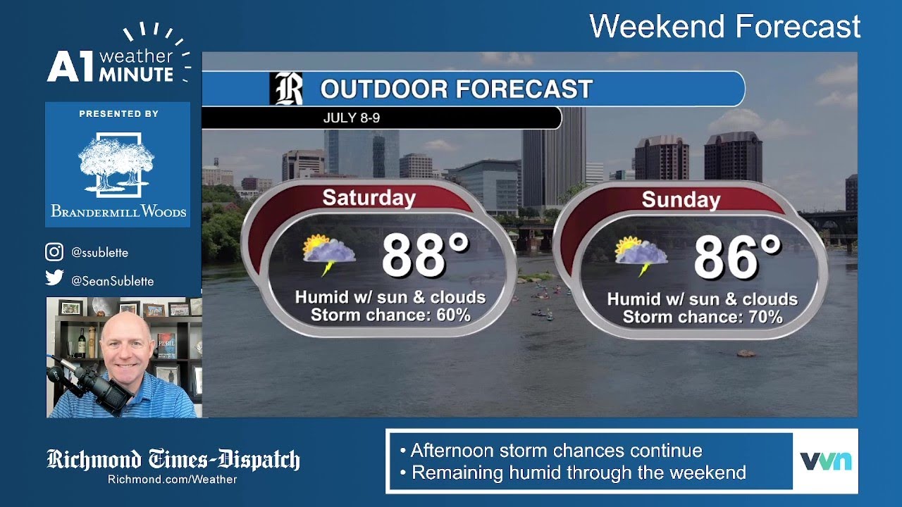 Weekend Richmond Forecast: Humid with thunderstorms in the mix - YouTube