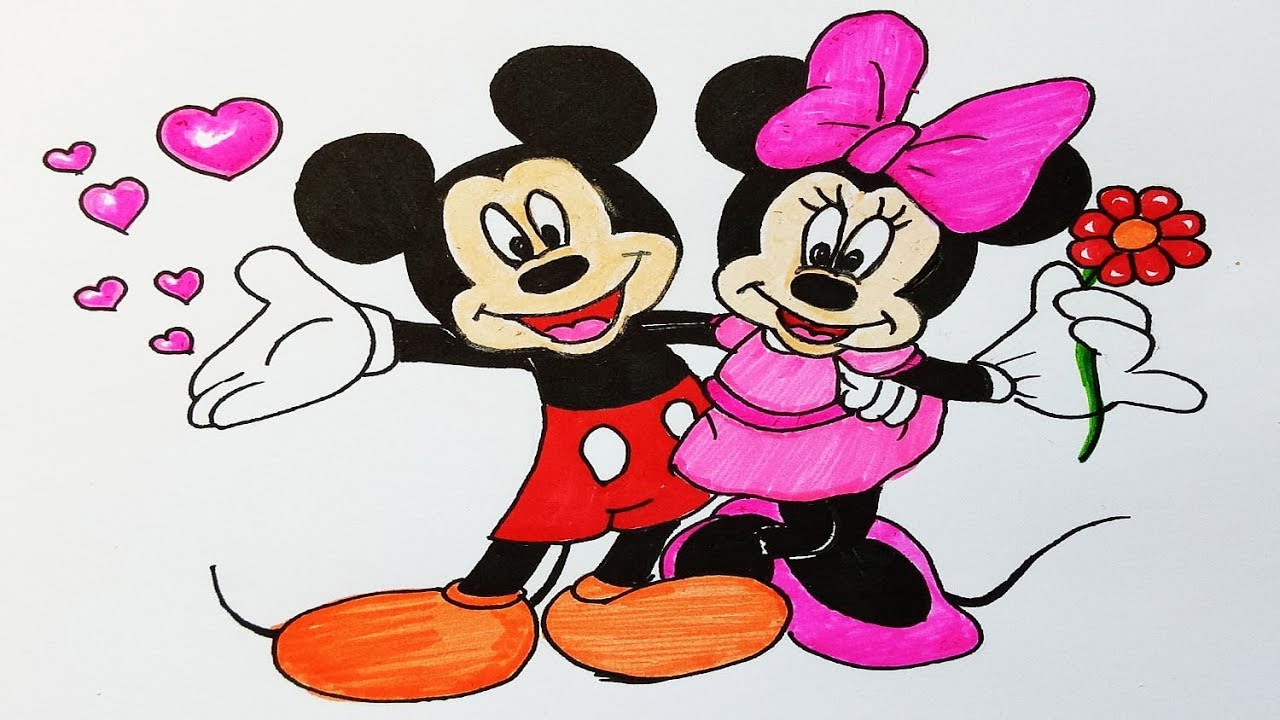 How To Draw Mickey Mouse And Minnie Mousestep By Stepeasy Draw