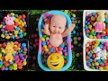 Satisfying Video || Mixing Colorful Candy With Bathtub Baby & Peppa Pig #44