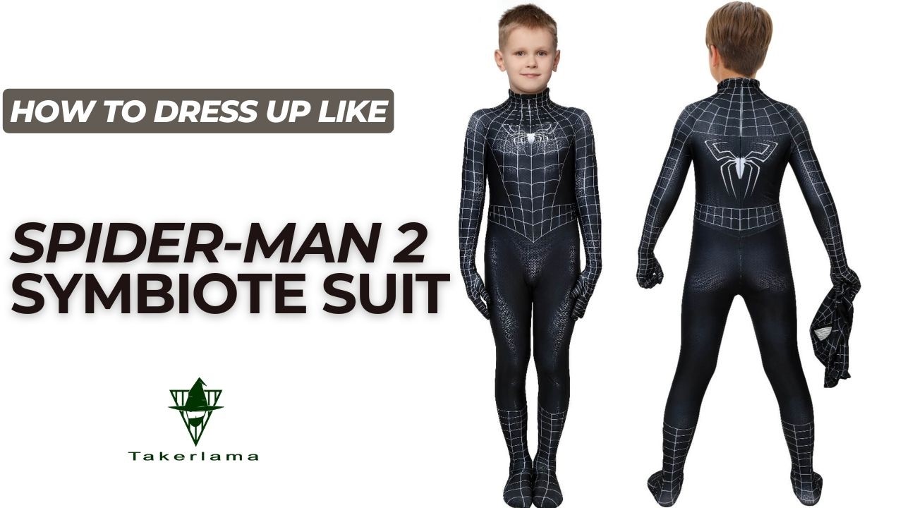 Kids Spider-Man 2 Symbiote Black Suit Cosplay Costume 
