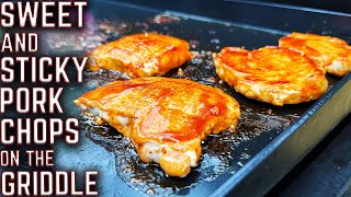 MY FAMILY CAN'T STOP MAKING THESE! SWEET & STICKY PORK CHOPS ON THE GRIDDLE! EASY FLAT TOP RECIPE by WALTWINS 4,413 views 2 months ago 10 minutes, 59 seconds