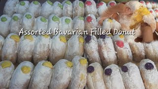 ASSORTED BAVARIAN FILLED DONUT/ UBE, PINEAPPLE, STRAWBERRY, AND MATCHA/PANG-NEGOSYO AT BAKERY