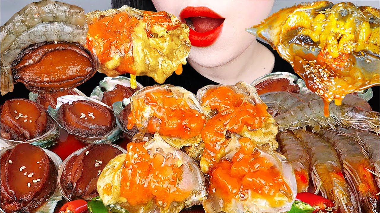 ASMR SOY SAUCE RAW CRAB, SHRIMP 직접만든 전복장, 간장게장, 새우장, 김부각 먹방&요리레시피  KOREAN POPULAR FOOD EATING SOUNDS
