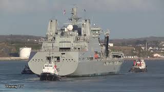 RFA TIDESPRING A136 LEAVES DEVONPORT NAVAL BASE - 25th February 2021