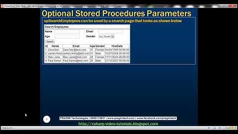 Part 68 Optional parameters in sql server stored procedures