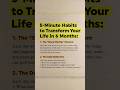 5 Minute Habits To Transform Your Life #viralvideo #viralshort