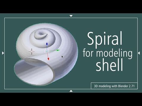 Spiral shell modeling 3D model Blender -