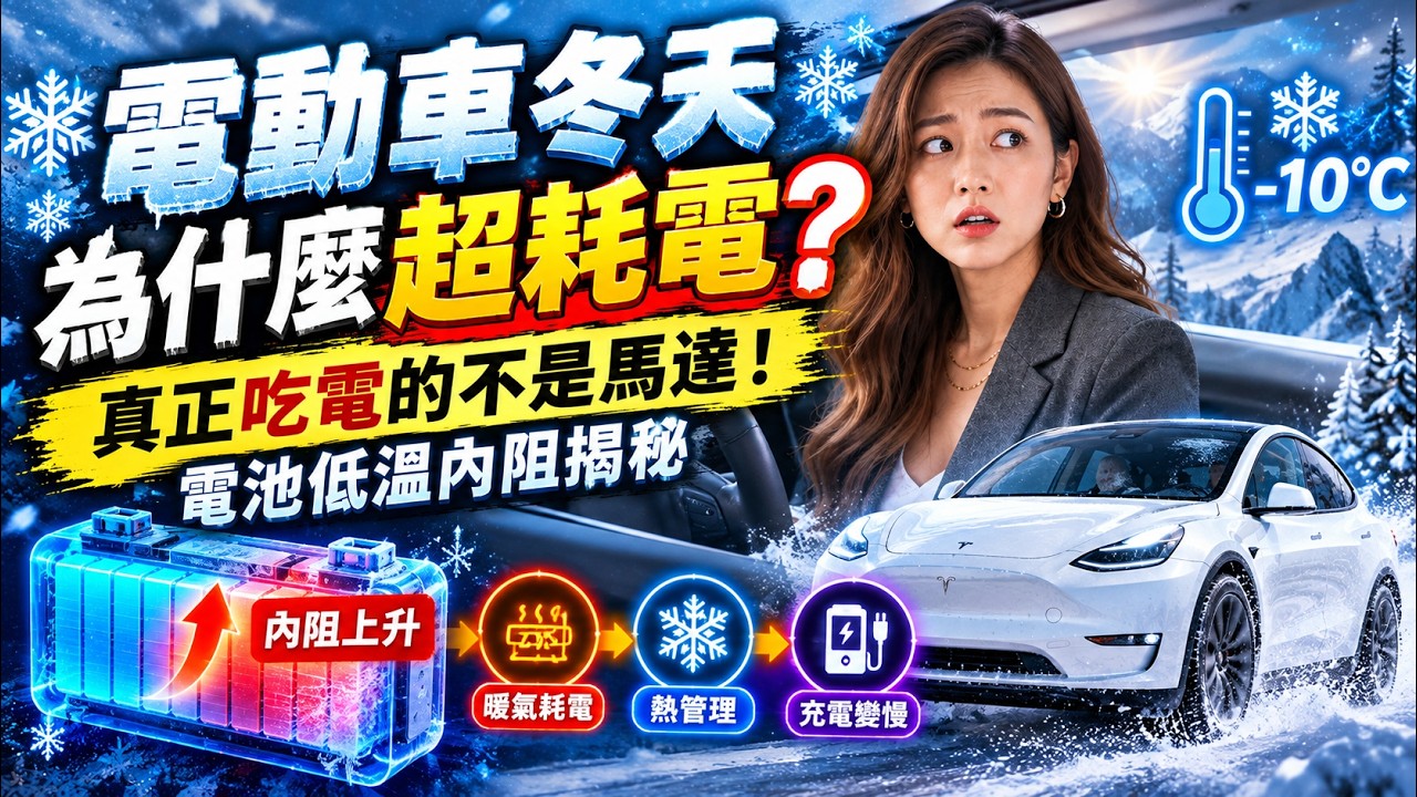 電動車冬天為什麼超耗電？電池低溫內阻揭秘
