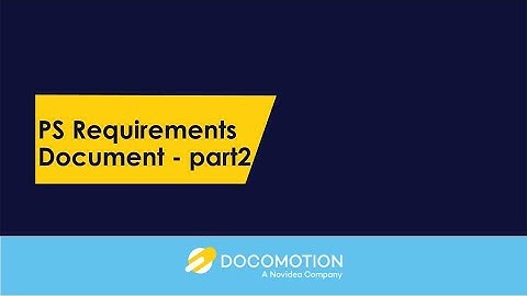 PS Requirements Form - Video #2