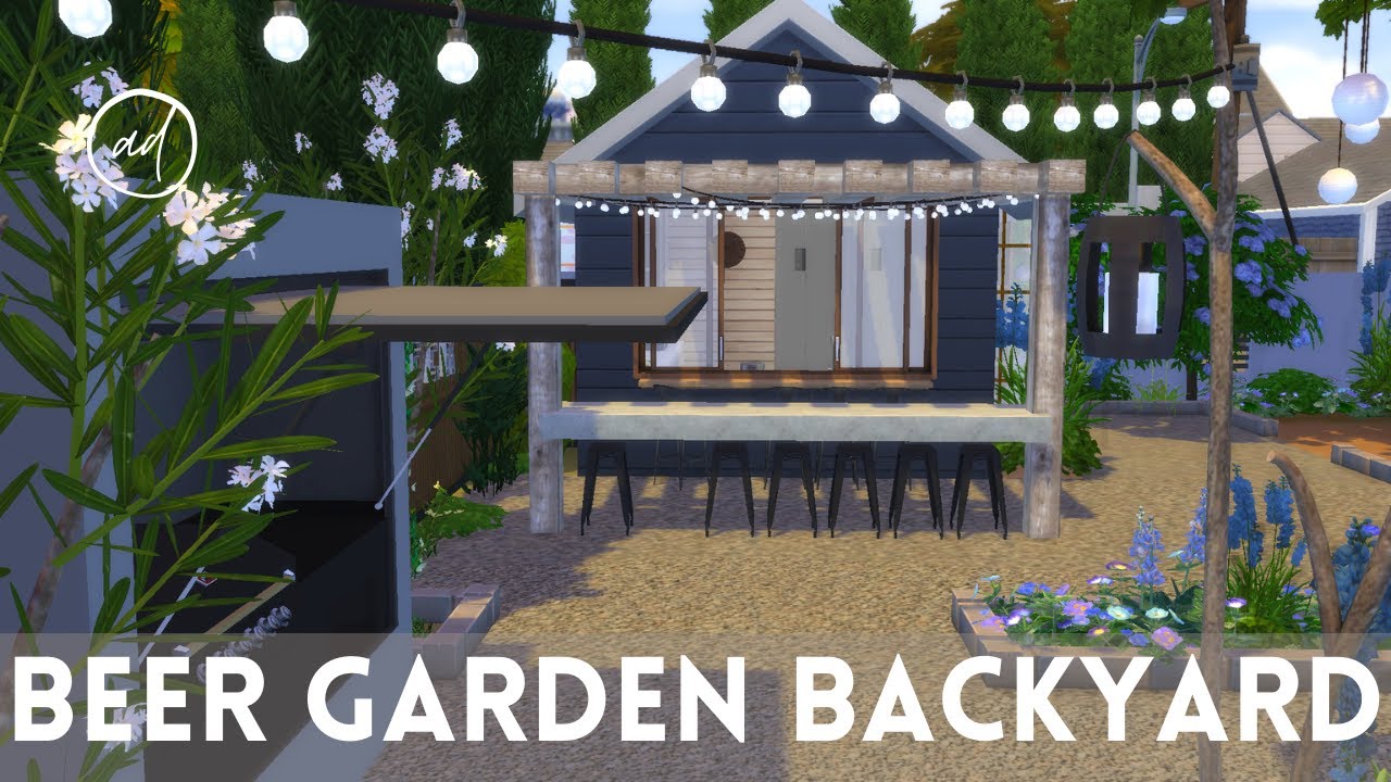 COTTAGE WITH BEER GARDEN BACKYARD Sims 4 CC SPEED BUILD + CC List