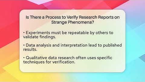 Is There a Process to Verify Research Reports on Strange Phenomena? - Strange Science HQ