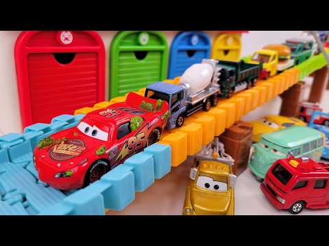 Learn Car Names with Toy Cars! TAYO Garage & Colorful Track☆ Let's learn names with toy cars
