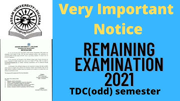 Assam University// Very important Notice// Regarding online Examination 2021