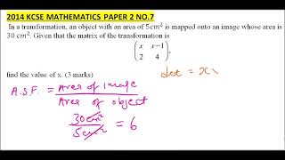 2014 KCSE MATHEMATICS PAPER 2 NO 7