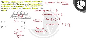 There is an infinite wire grid with cells in the form of equilateral triangles. The resistance o...