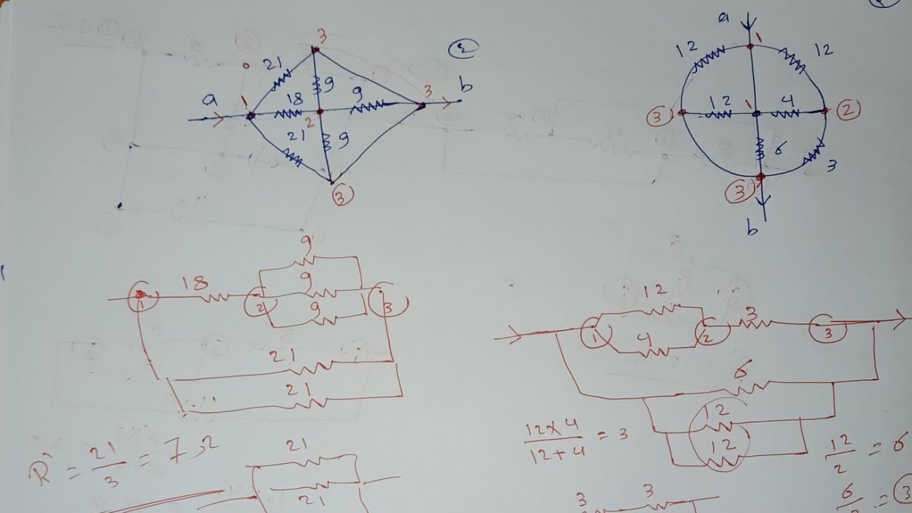 كيفيه حساب المقاومة المكافئه بطريقة النقط 3ث نظام جديد 2022