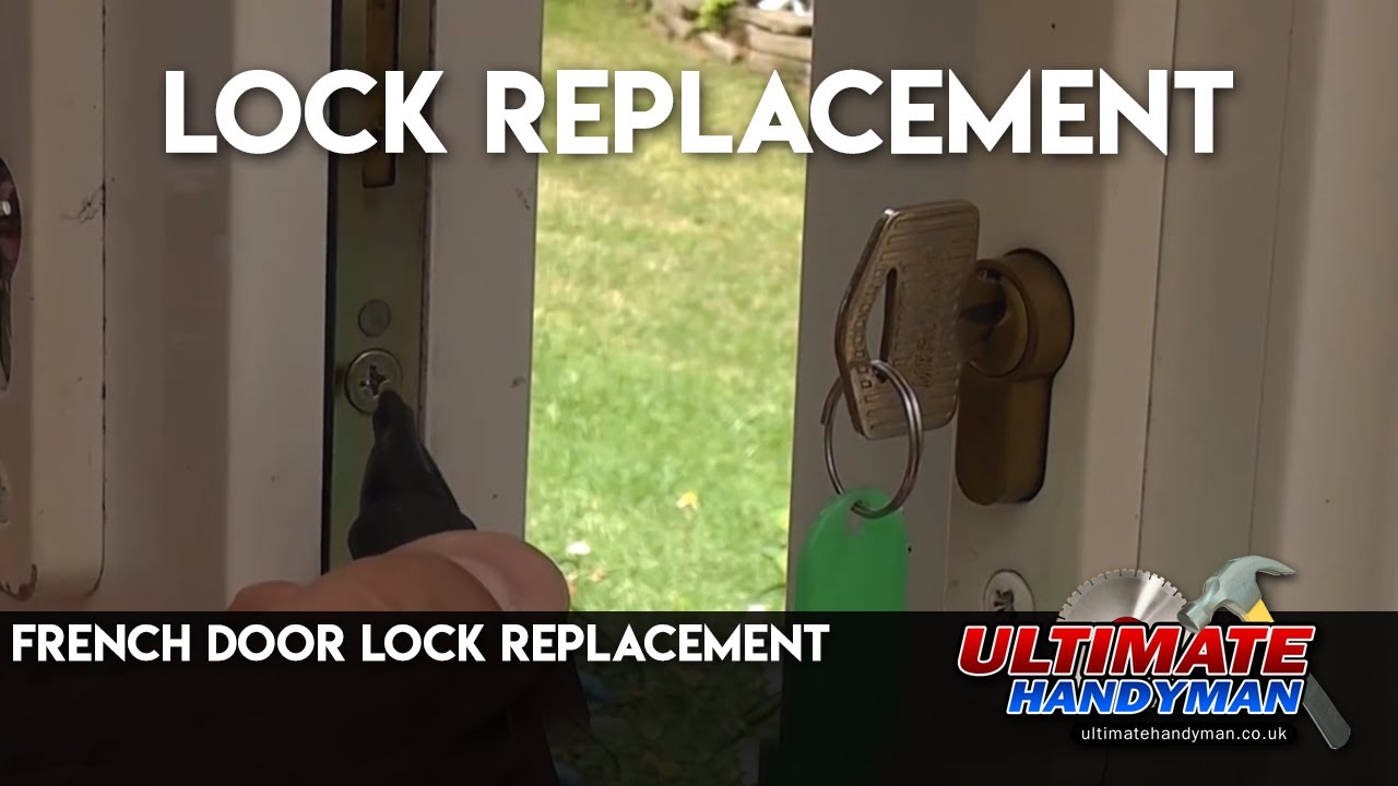 French door lock replacement - YouTube