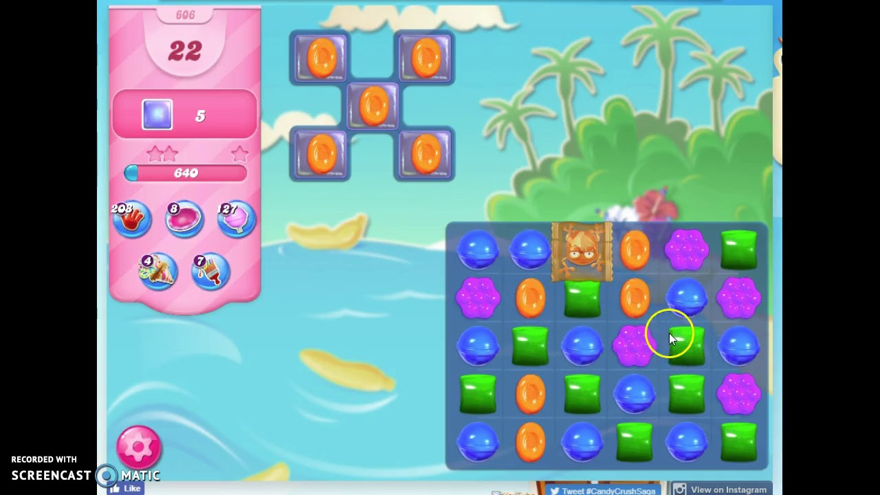 เกม sugar crush 2022 Candy Crush Level 606 UPDATE, fill mini game boosters fast