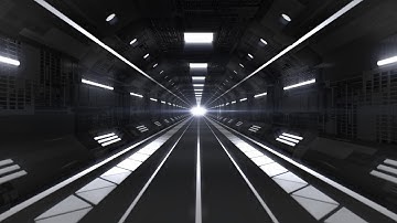Flying through Futuristic Spaceship Tunnel Corridor Sci-Fi Concept 4K VJ Loop Motion Background