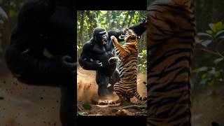 Tiger vs Gorilla 🐅🐒 | Epic Jungle Fight to Protect the Baby | Realistic AI Animation |EpicVision Ai🌲