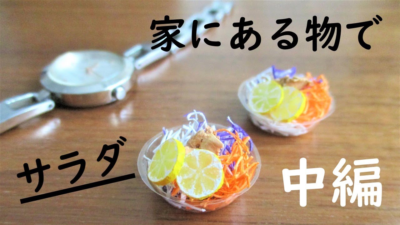 ミニチュアフード作り方 家にあるもので リカちゃん用ミニチュアサラダを作ってみた 中編 Youtube