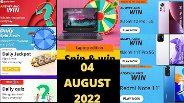 Amazon Xiaomi 12 Pro Quiz Answers Today 04 August 2022| Amazon Redmi Note 11 Quiz Answers Today I