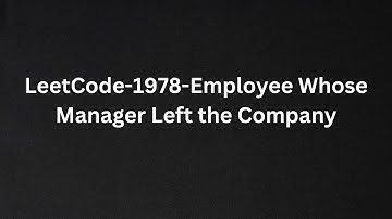 LeetCode-1978-Employees Whose Manager Left the company