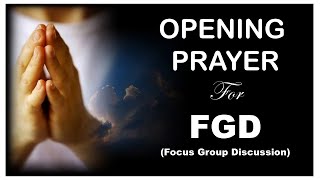 Opening Prayer for FGD