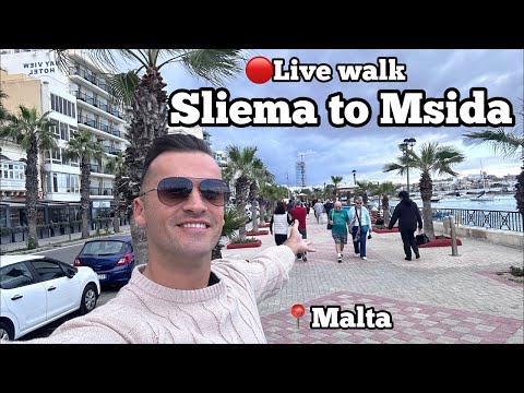 Malta | Sliema → Msida | Walking Tour 4K