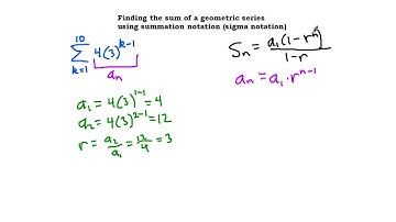 Using summation notation (sigma notation) for a geometric series